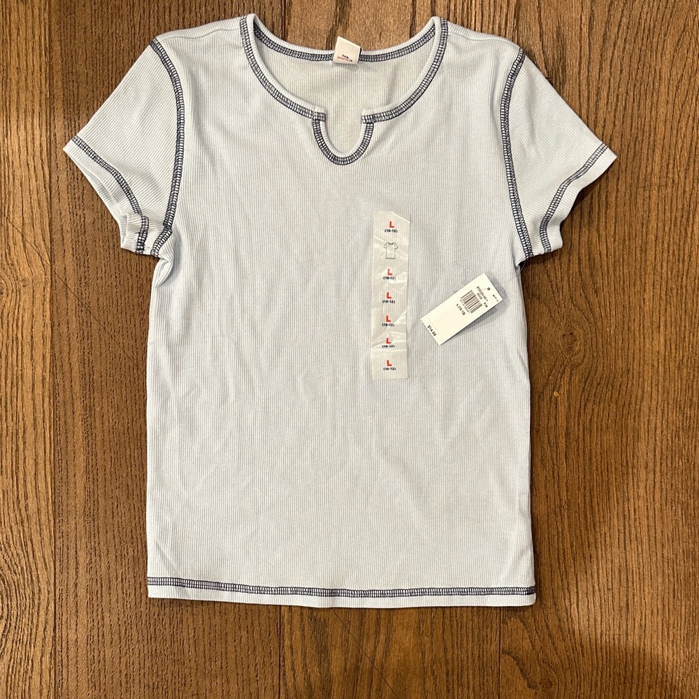 Old Navy Ribbed Blue T-Shirt